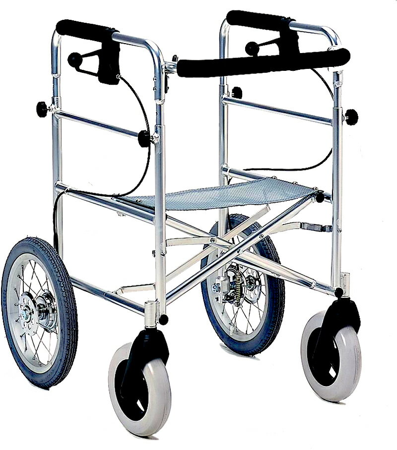 ◎【送料無料】 シルバーカー（歩行車・歩行器） “りき車”アルミタイプTY162A 日進医療器 【smtb-s】車椅子と同様のX機構ででこぼこ道でも安心して走行ができます