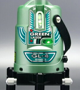 山真　ヤマシン　グリーンレーザー墨出し器　GL-4-W（本体+受光器+三脚）ヤマシン レーザー墨出し器