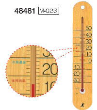 シンワ　壁掛温度計　M-023　木製　48481