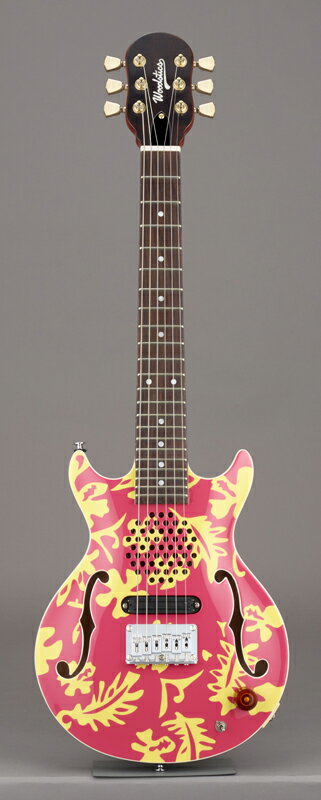 アンプ内蔵ミニエレキギター Woodstics Guitars WS-MINI ALOHA PINK & YELLOW ALOHA