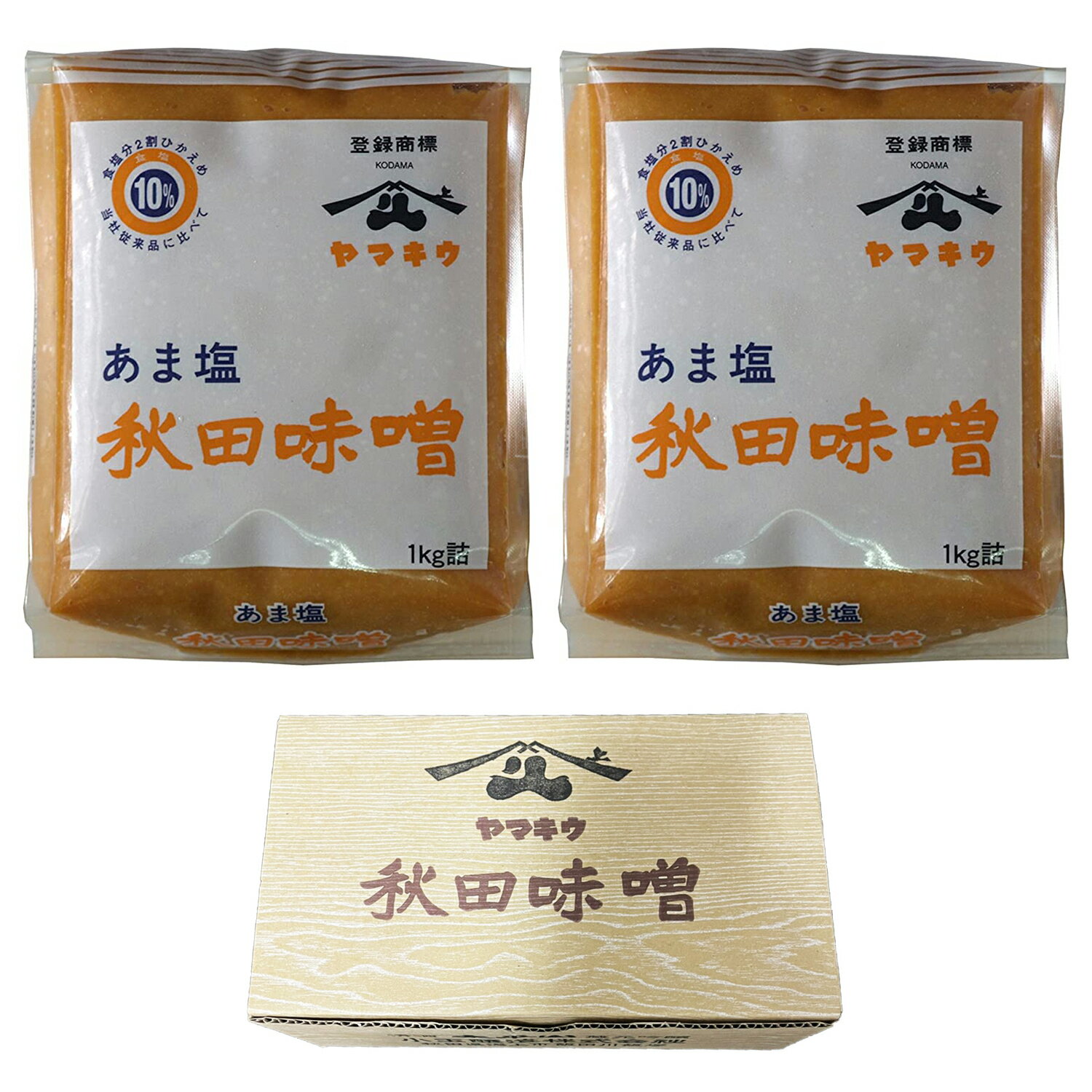 小玉醸造 ヤマキウ <strong>あま塩</strong> <strong>秋田味噌</strong> 1kg x 2個　味噌　miso　みそ