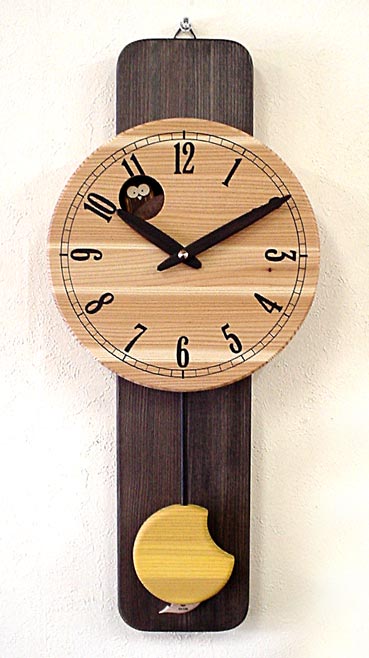 「キコリの時計」　〔限定品〕木の振子時計　【フクロウの振子時計】【マラソン1207P05】