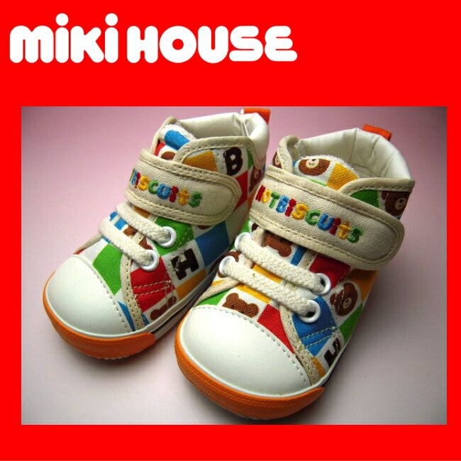 【MIKI HOUSE★ミキハウス】ホットビ★マルチチェックベビーシューズ【12.5・13・13.5・14・14.5cm】※セカンドシューズ【お買い物マラソン1215】【KBM100907】新入荷！ポップなデザインでオシャレは足元から☆　