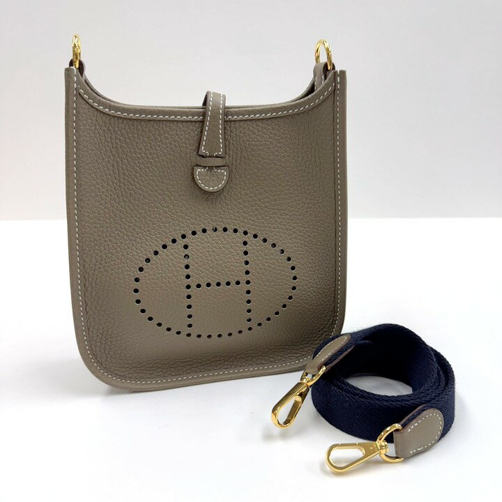 【HERMES】エルメス エヴリンTPM アマゾン ショルダーバッグ トリヨンクレマンス エトゥープ×ブルーインディゴ K刻印【中古】【代金引換不可】/ok07192hm