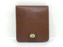 【dunhill】ダンヒル 二つ折り財布 レザー 本革 ブラウン コンパクトウォレット【中古】/br27102