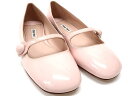 【★新品同様★】《送料込》 MIUMIU ミュウミュウ 『フラットシューズ』 《サイズ:37(23.5?24cm)》 ベビーピンク/パテントレザー/バレリーナ/イタリア製/靴/セレブ愛用/エナメル/ブランド/レディース 21809k1126 @【中古】