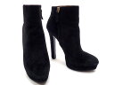 【★送料込★】 NINE WEST ナインウエスト 『ショートブーツ』 《サイズ:7.1/2(24〜24.5cm)》 13.5cm/ブラック/スエード/アンクル/ブーティー/靴/セレブ愛用/ブランド/レディース 【★セレブ愛用★】 nw1102k0137 @【中古】