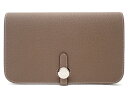 【★プレゼントにも★】HERMES エルメス 『ドゴンGM(Dogon DUO/デュオ)』 《エトープ×トゴ×シルバー金具×C刻印》 長財布/財布/レザー/カーフ/小物/レディース/メンズ/エトゥープ/グレー/ETOUPE×Veau Crispe Togo【★セレブ愛用★】 25339K0188 @【中古】