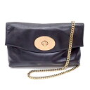 【★送料込★】 COACH コーチ 『クラッチバッグ』 33568/ブラック×ゴールド金具/スムースレザー/ターンロック/チェーンショルダー/斜め掛け/肩掛け/バッグ/カバン/レディース 28429K0240 @【中古】
