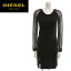 ★DIESEL BLACK GOLD ディーゼル ブラックゴールド レディース★ウール混 長袖 シースルースリーブ ストレッチ タイト ワンピース【DINET-A】【サイズ38・40・42】【ブラック】die-l-t-68-499 《メーカー希望小売価格46,440円》