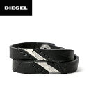 ■DIESEL ディーゼル メンズ レディース 男女兼用■牛革 本革 二重巻き レザーブレスレット【ABERNIS】【サイズUNI】【ブラック】die-m-a-81-276 《メーカー希望小売価格7,344円》