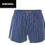 ■DIESEL ディーゼル メンズ■ストライプ柄 コットン トランクス パンツ 下着 アンダーウエア【UMBX-FRED】【サイズS・M】【ブルー】die-m-i-81-072 《メーカー希望小売価格4,212円》