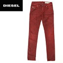 ★DIESEL ディーゼル レディース★ダメージ加工 ストレッチ スーパースリムスキニー カラーパンツ カラーデニム ジーンズ パンツ【GRUPEE】【W23〜28】【レッド】die-l-p-90-138 《メーカー希望小売価格36,300円》