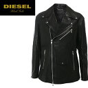 ■DIESEL BLACK GOLD ディーゼル ブラックゴールド メンズ■牛革 本革 サイドジップ ライダースジャケット レザージャケット【LOGHAN】【サイズ48】【ブラック】die-m-o-98-249 《メーカー希望小売価格277,200円》