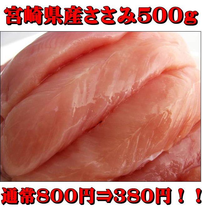 宮崎県産若鶏　ささみ　500g　【鶏肉】【宮崎産】【とり肉】【からあげ】【業務用】【九州】【63diet_south】