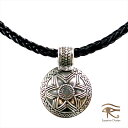 エジプト・シルバー925ペンダント(40皮ひもチェーン付)ベドウィンのクラシックモチーフ Egyptian Bedouin Silver Jewelry