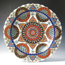 トルコ・キュターヤ陶器　手描き絵皿40cm