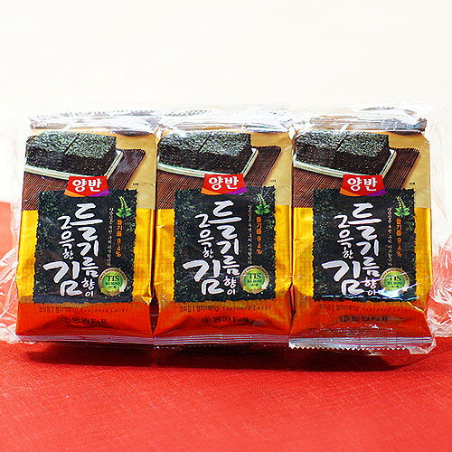 韓国えごま油風味海苔お弁当サイズ単品えごまオイルを塗って二度焼きした風味高い海苔