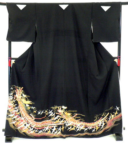 黒留袖レンタル-465・広幅タイプ〔レンタル留袖〕〔貸衣装〕〔結婚式〕