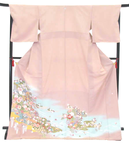 色留袖レンタル-781・フリーサイズ〔レンタル留袖〕〔貸衣装〕〔結婚式〕
