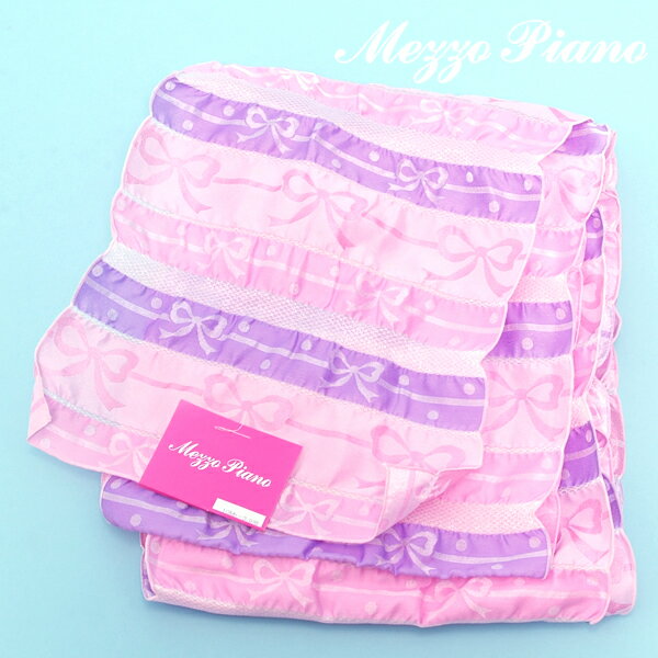 【MezzoPiano】ジュニア浴衣帯「ピンク×パープル　リボン」＜H＞【メール便不可】