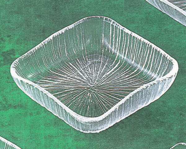 《日本製》なぎさ　角型(角中皿)【ガラス 皿】【ガラス プレート】【ハンドメイド】