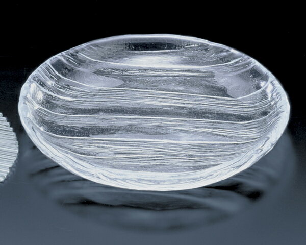 《日本製》氷河　丸大皿【ガラス 皿】【刺身皿】【ガラス プレート】◆お料理を一層引き立てるこだわりのお皿！