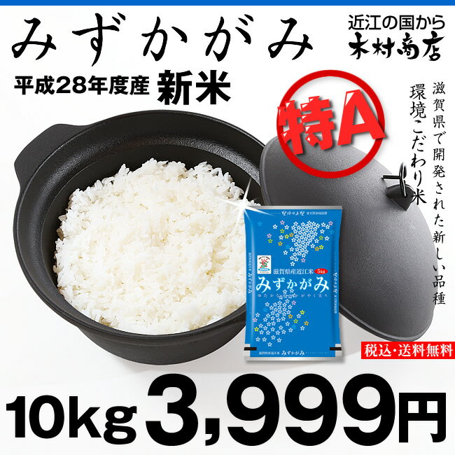 【2年連続：特A：獲得♪】みずかがみ　環境こだわり米　10kg【平成28年・滋賀県産】...:kimsho:10000965