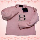 『★送料無料☆数に限りあり★高級ブランド☆Burberry(バーバリー)セーター入荷☆BURBERRY(バーバリー)Bネックロールアップセーター/ピンク・4A?10A★色は2色☆LONDON