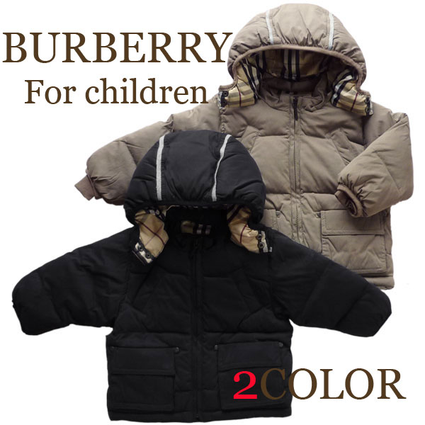 最終値下げ価格!!【送料無料!64%OFF♪アウトレット・バーバリー（BURBERRY）ベビー・子供服】暖か裏起毛で防寒に優れた今季オススメアウター♪【フーディーダウンジャケット・ブラック】入荷困難な、高級ブランドのバーバリーです。