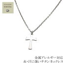 男性 メンズ ギフト 対応 チタン ネックレス ペンダント チャーム トップ CR2 シンプル クロスペンダント 幅3mmあずきチタンチェーン 金属アレルギー対応 チタンアクセサリー 楽天