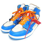 NIKE×OFF WHITE AIR JORDAN 1 × OFF WHITE NRG UNC AQ0818-148 スニーカー パウダーブルー×ホワイト サイズ:26.5cm (ナイキ オフホワイト)