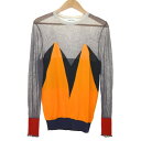 【中古】ENFOLD17AW ニット オレンジ×グレー サイズ:38