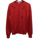 【中古】Dior Homme 17SS カシミヤ混穴あき加工ニット レッド サイズ:S 【030120】(ディオールオム)