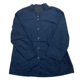 【中古】CASEY CASEYスタンドカラーシャツジャケット　ドットプリント ネイビー×ブラック サイズ：36【価格見直し】