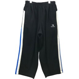 【<strong>中古</strong>】BALENCIAGA｢ TRACKSUIT PANTS sporty b ｣フリーストラックパンツ ブラック×ホワイト×ブルー サイズ：S【価格見直し】