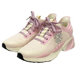 【中古】Tory Burch　GOOD LUCK KINT TRAINER ホワイトxピンク サイズ：US<strong>7．5</strong>／24．5cm 【251223】（<strong>トリーバーチ</strong>）