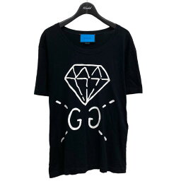 【中古】GUCCI　ゴーストGGダイヤモンドクルーネック半袖Tシャツ ブラック サイズ：XS 【210324】（グッチ）