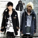 2012 Favorite Premium Winter 冬新作（10月末の入荷分）KMK　裏地総柄　ビッグボタン 6WAY（黒、グレー、ヒョウ、多民族ニット）ボアフード プレミア アニバーサリー メルトンロングコート 指穴付きChokiChoki掲載！数量限定生産！WebShop確保分！