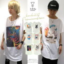 KMK カラフル プリント ドルマン ビッグ Tシ