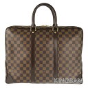 ルイ・ヴィトン LOUIS VUITTON ダミエ ポルトドキュマン・ヴォワヤージュGM N41122 ブラウン PVC×レザー ビジネスバッグ・ブリーフケース ki【中古】