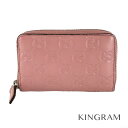 グッチ GUCCI グッチシマ ラウンドファスナー GG 255452 ピンク レザー コインケース rsa【中古】