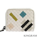 ボッテガヴェネタ BOTTEGAVENETA イントレチャート 小銭入れ ホワイト×マルチカラー レザー コインケース mi【中古】