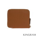 エルメス HERMES アザップ シルクイン コンパクト D刻印 2019年製 ラウンドファスナー 二つ折り 財布 コニャック ヴォーエプソン コインケース rsa【中古】
