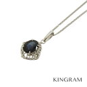 ノーブランド Generic items ネックレス Pt900 Pt850 サファイア 1.30ct ダイヤモンド 0.04ct クリーニング済 ros【中古】