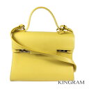 デルボー DELVAUX タンペート MM イエロー レザー ハンドバッグ skd【中古】