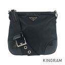 プラダ PRADA ブラック ナイロン レザー ショルダーバッグ sna【中古】