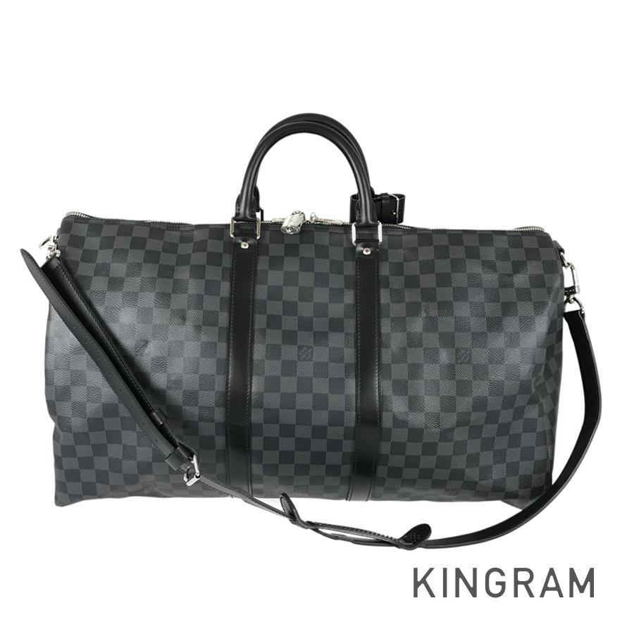 ルイ・ヴィトン LOUIS VUITTON ダミエ グラフィット キーポル バンドリエール 55 N41413 PVC ボストンバッグ te【中古】