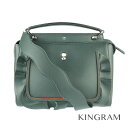 フェンディ FENDI ドットコム フリル 2wayバッグ 8BN293 グリーン レザー ハンドバッグ ros 【中古】