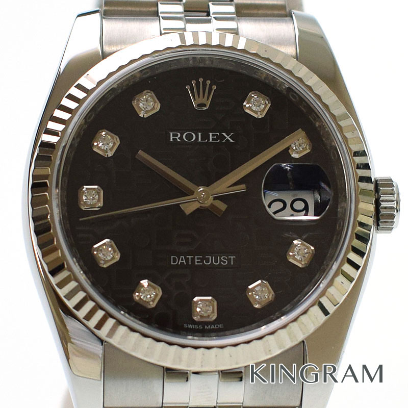 ロレックス ROLEX 10P デイトジャスト 116234G ブラック コンピューター文字盤 se